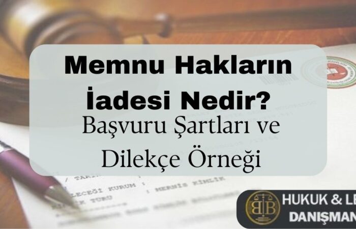 Memnu hakların iadesi – başvuru şartları ve dilekçe örneğini anlatan bilgi afişi
