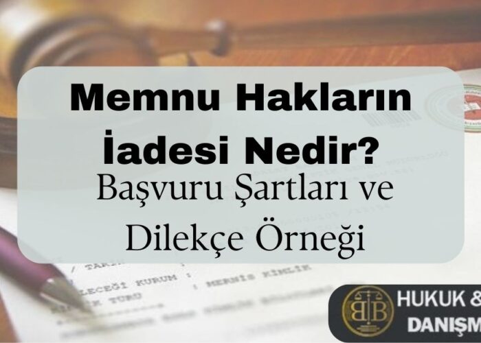 Memnu hakların iadesi – başvuru şartları ve dilekçe örneğini anlatan bilgi afişi