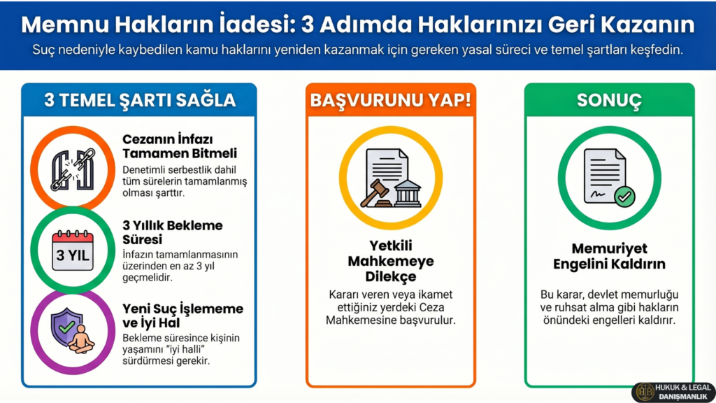 memnu hakların iadesi şartları 3 yıl bekleme süresi başvuru süreci ceza mahkemesi