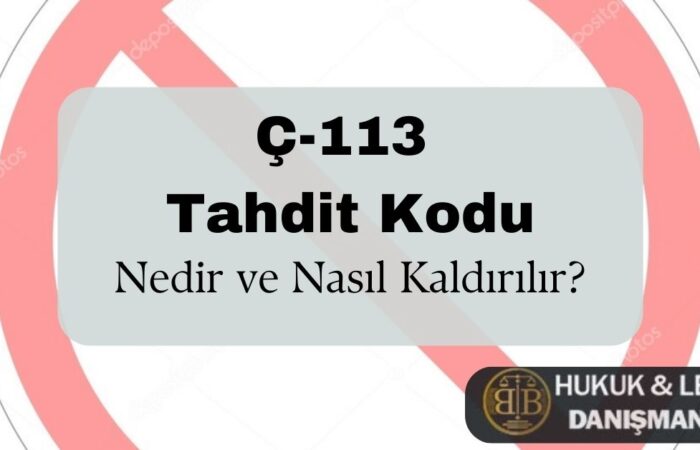 Ç-113 tahdit kodu nedir ve nasıl kaldırılır? Türkiye’ye giriş yasağı, deport kararı, idari itiraz ve iptal davası süreçlerini anlatan bilgilendirici görsel – BB Hukuk & Legal Danışmanlık.